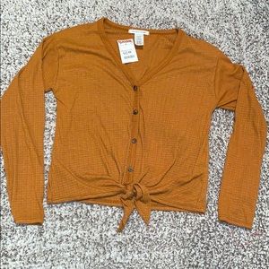 Burnt Orange tied off top